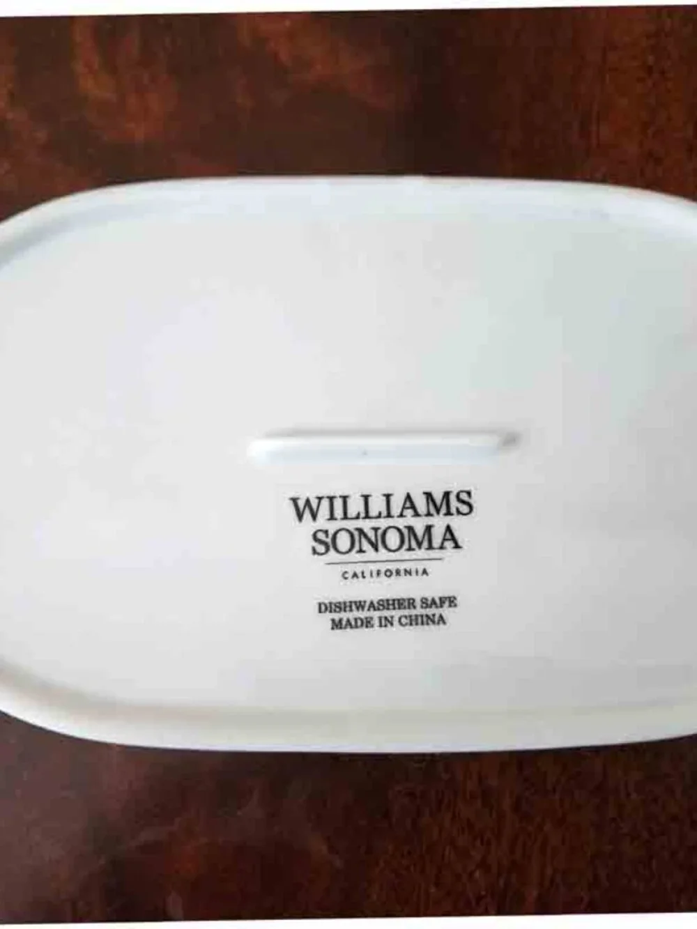 NEW Williams Sonoma Valet Tray Oval Porcelain Trinket Dish White Gold Trim